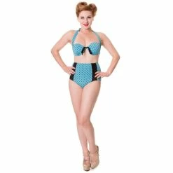 Banned Bikini - Retro Polka Dots Hellblau