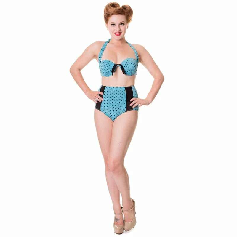 Banned Bikini - Retro Polka Dots Hellblau 3 Banned Bikini - Retro Polka Dots Hellblau