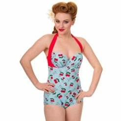 Banned Neckholder Badeanzug - Blindside Cherry