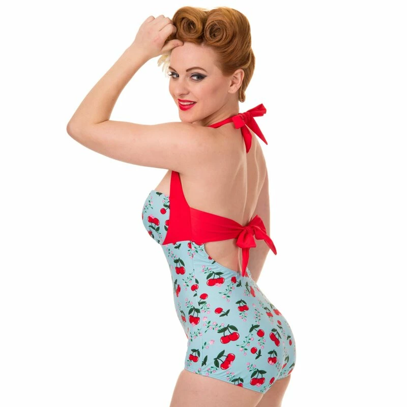 Banned Neckholder Badeanzug - Blindside Cherry 4 Banned Neckholder Badeanzug - Blindside Cherry – Bild 2