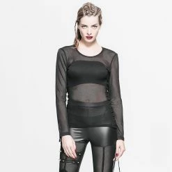 Devil Fashion Langarm Mesh Top - Stitched -Langarm Sales Store devil fashion langarm mesh top stitched4