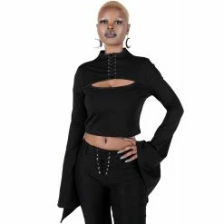 Killstar Crop Top - Demon Darling -Langarm Sales Store killstar crop top demon darling2