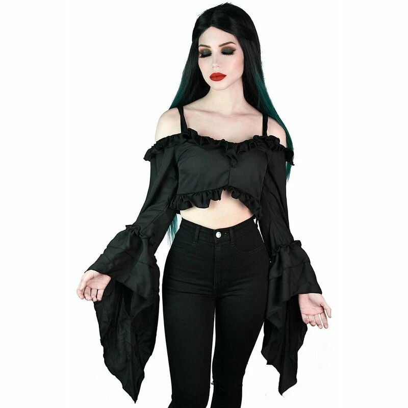 Killstar Crop Top - Tessa Terror Chiffon 3 Killstar Crop Top - Tessa Terror Chiffon