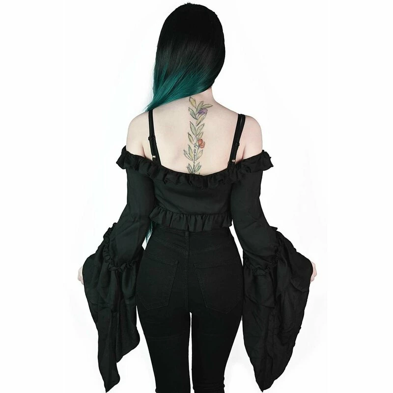 Killstar Crop Top - Tessa Terror Chiffon 4 Killstar Crop Top - Tessa Terror Chiffon – Bild 2