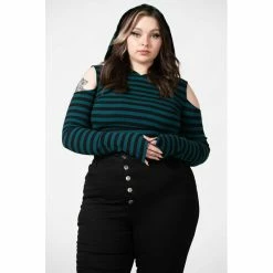 KILLSTAR Kapuzentop - Zephyr Grün 13 KILLSTAR Kapuzentop - Zephyr Grün -Langarm Sales Store killstar kapuzentop zephyr gruen6