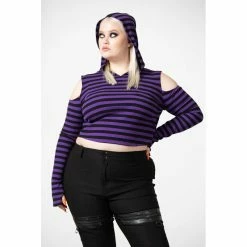 KILLSTAR Kapuzentop - Zephyr Lila -Langarm Sales Store killstar kapuzentop zephyr lila5