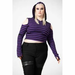KILLSTAR Kapuzentop - Zephyr Lila -Langarm Sales Store killstar kapuzentop zephyr lila6