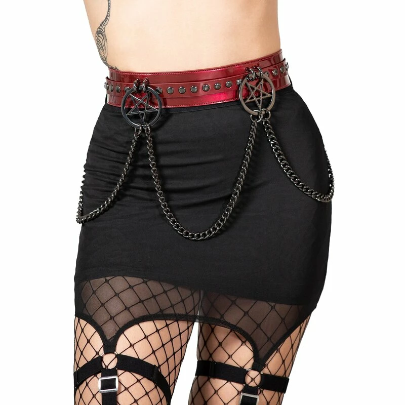 KILLSTAR Kunstleder Taillengürtel - Curses Red 3 KILLSTAR Kunstleder Taillengürtel - Curses Red