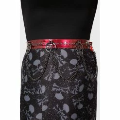KILLSTAR Kunstleder Taillengürtel - Curses Red 8 KILLSTAR Kunstleder Taillengürtel - Curses Red -Langarm Sales Store killstar kunstleder taillenguertel curses red3