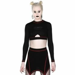 Killstar Langarm Crop Top - Hacker