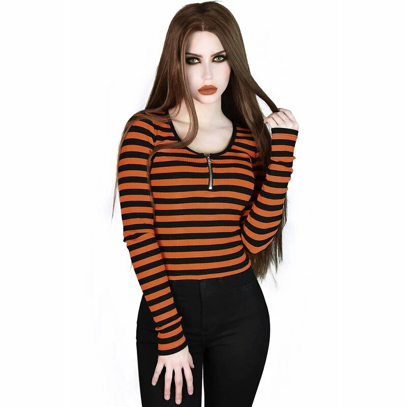 Killstar Langarm Crop Top - Izora Kürbis 3 Killstar Langarm Crop Top - Izora Kürbis