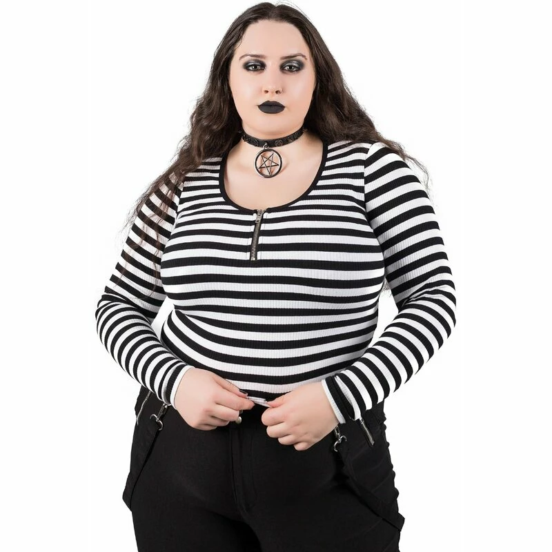 Killstar Langarm Crop Top - Izora Weiß 5 Killstar Langarm Crop Top - Izora Weiß – Bild 3