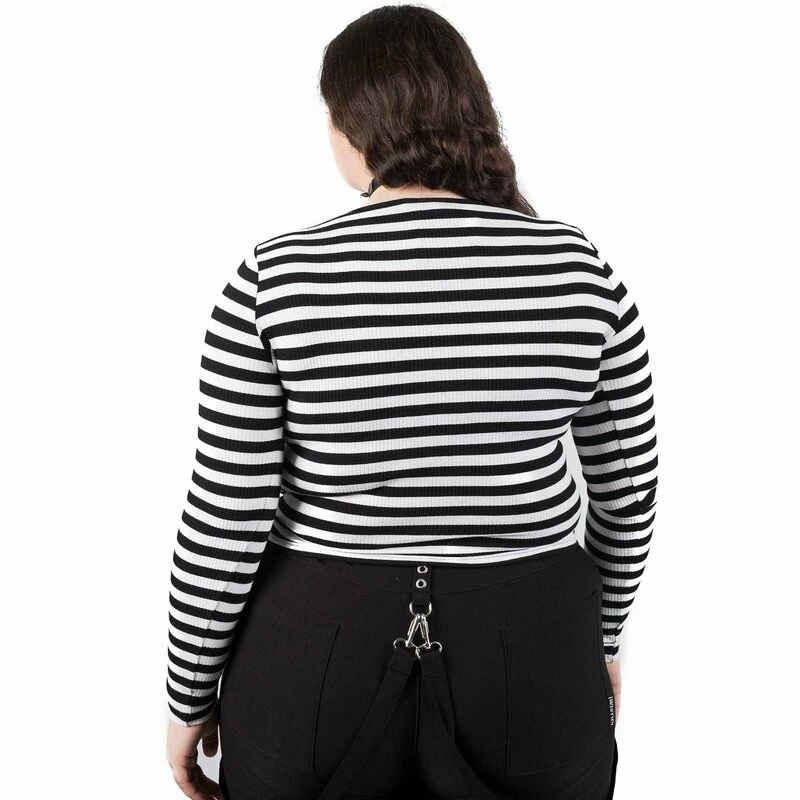 Killstar Langarm Crop Top - Izora Weiß 7 Killstar Langarm Crop Top - Izora Weiß – Bild 5