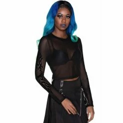 Killstar Langarm Crop Top - Millenium Mesh