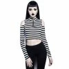 Killstar Langarm Crop Top - Phoebe Weiß -Langarm Sales Store killstar langarm crop top phoebe weiss