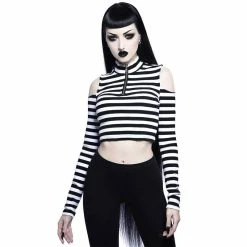 Killstar Langarm Crop Top - Phoebe Weiß 7 Killstar Langarm Crop Top - Phoebe Weiß -Langarm Sales Store killstar langarm crop top phoebe weiss2