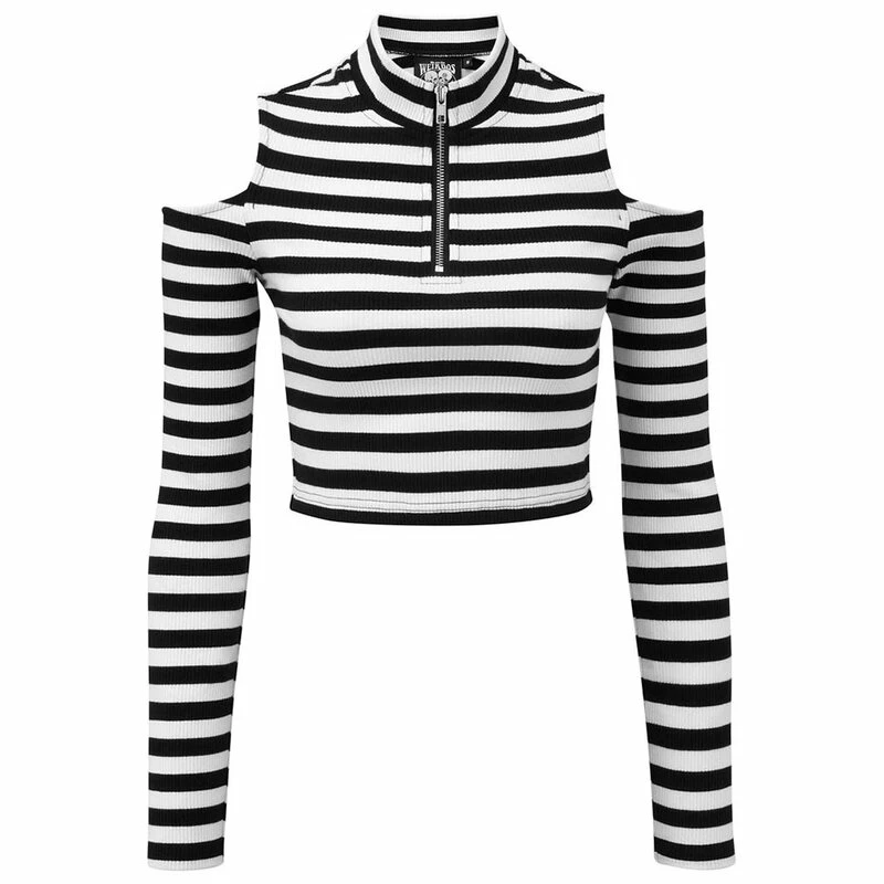 Killstar Langarm Crop Top - Phoebe Weiß 6 Killstar Langarm Crop Top - Phoebe Weiß – Bild 4