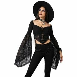 KILLSTAR Langarm Crop Top - Sentina