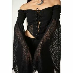 KILLSTAR Langarm Crop Top - Sentina -Langarm Sales Store killstar langarm crop top sentina4