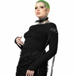 KILLSTAR Langarm Crop Top - Shailagh