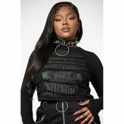 Killstar Langarm Crop Top - Sirena -Langarm Sales Store killstar langarm crop top sirena3