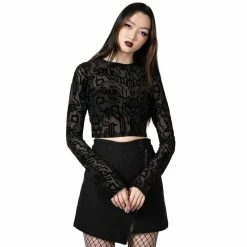 KILLSTAR Langarm Crop Top - Strobe