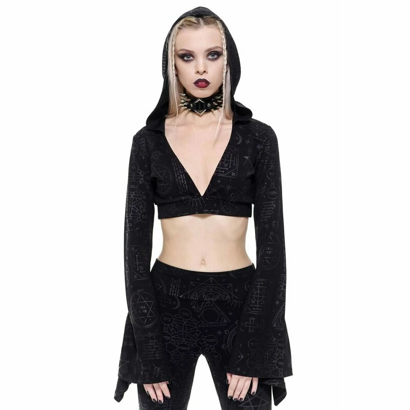Killstar Langarm Crop Top - Witchhead 3 Killstar Langarm Crop Top - Witchhead