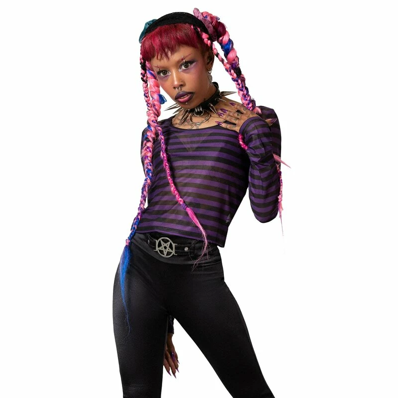 KILLSTAR Langarm Mesh Top - Astraios Lila 3 KILLSTAR Langarm Mesh Top - Astraios Lila