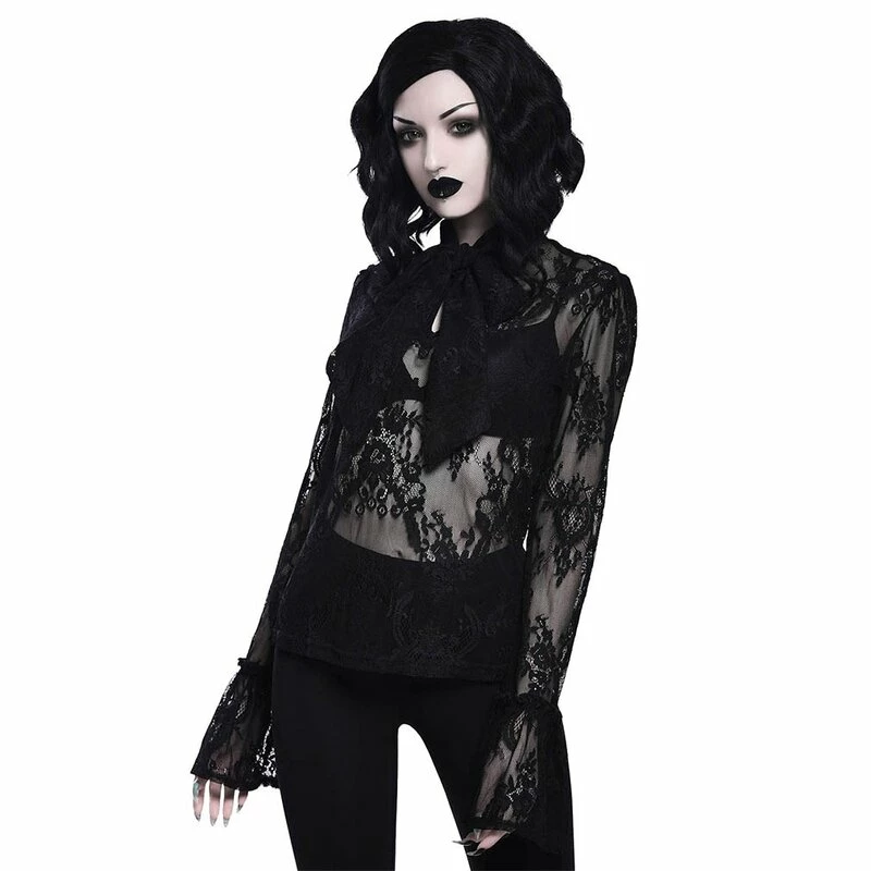 Killstar Langarm Spitze Top - Nyia 4 Killstar Langarm Spitze Top - Nyia – Bild 2