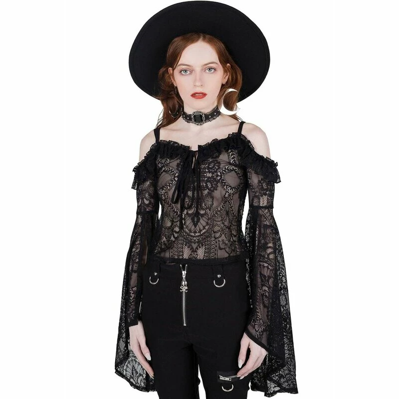 Killstar Langarm Top - Breathless Schwarz 3 Killstar Langarm Top - Breathless Schwarz