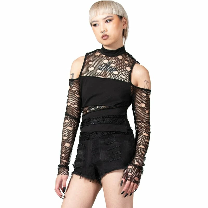 KILLSTAR Langarm Top - Burn Out Fishnet 3 KILLSTAR Langarm Top - Burn Out Fishnet