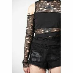KILLSTAR Langarm Top - Burn Out Fishnet 10 KILLSTAR Langarm Top - Burn Out Fishnet -Langarm Sales Store killstar langarm top burn out fishnet4