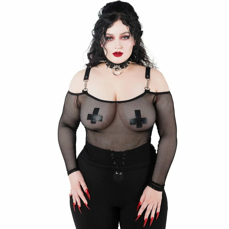 Killstar Langarm Top - Catitude Schwarz 3 Killstar Langarm Top - Catitude Schwarz