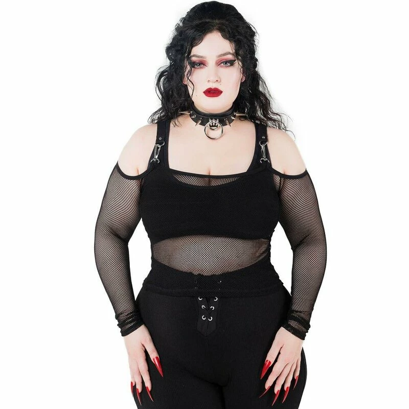 Killstar Langarm Top - Catitude Schwarz 4 Killstar Langarm Top - Catitude Schwarz – Bild 2