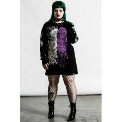 Killstar Unisex Longline T-Shirt - Cursed Split Top -Langarm Sales Store killstar unisex longline t shirt cursed split top3