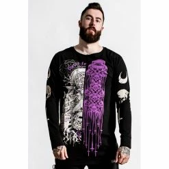 Killstar Unisex Longline T-Shirt - Cursed Split Top -Langarm Sales Store killstar unisex longline t shirt cursed split top4