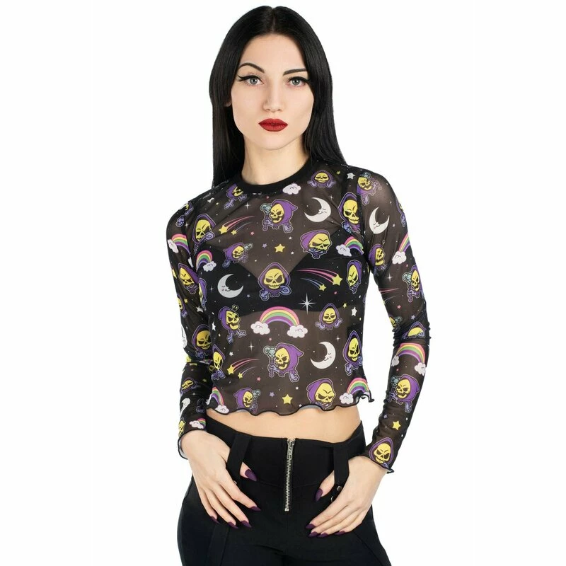 Killstar X Skeletor Langarm Crop Top - Not Cute 3 Killstar X Skeletor Langarm Crop Top - Not Cute