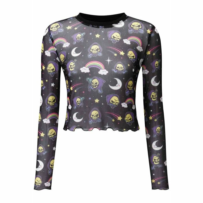 Killstar X Skeletor Langarm Crop Top - Not Cute 6 Killstar X Skeletor Langarm Crop Top - Not Cute – Bild 4