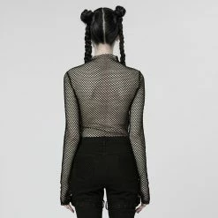 Punk Rave Fishnet Top - Gauze -Langarm Sales Store punk rave fishnet top gauze3