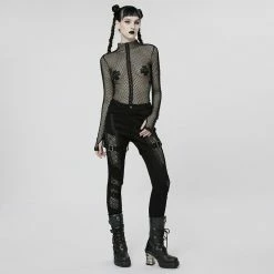 Punk Rave Fishnet Top - Gauze -Langarm Sales Store punk rave fishnet top gauze4