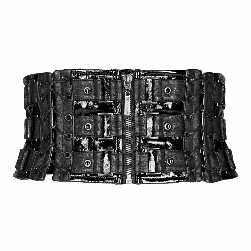 Punk Rave Korsettgürtel - Techno Geisha Schwarz 5 Punk Rave Korsettgürtel - Techno Geisha Schwarz – Bild 3