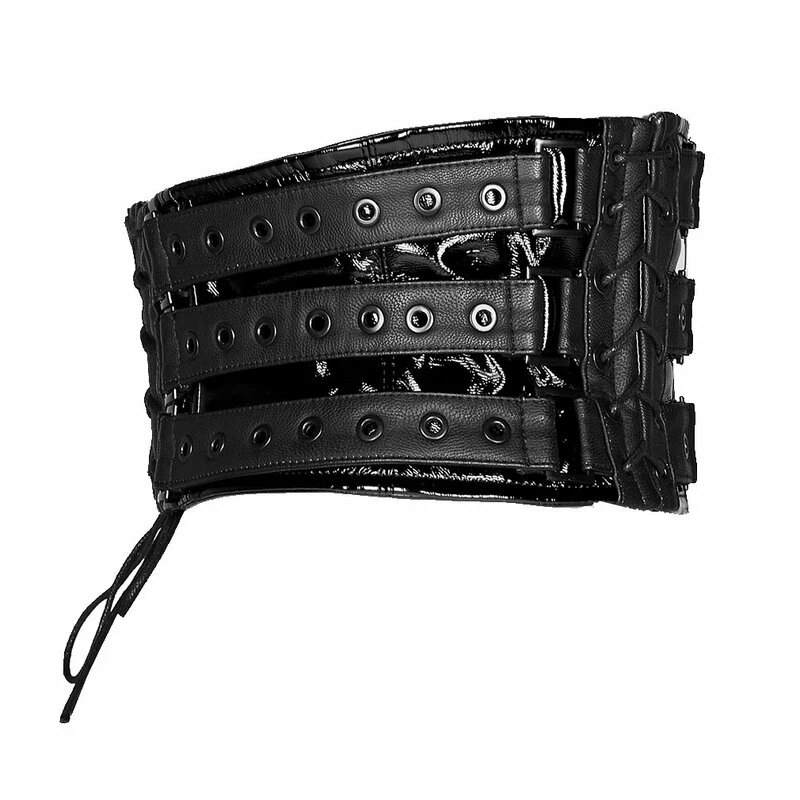 Punk Rave Korsettgürtel - Techno Geisha Schwarz 6 Punk Rave Korsettgürtel - Techno Geisha Schwarz – Bild 4