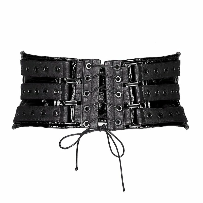Punk Rave Korsettgürtel - Techno Geisha Schwarz 7 Punk Rave Korsettgürtel - Techno Geisha Schwarz – Bild 5