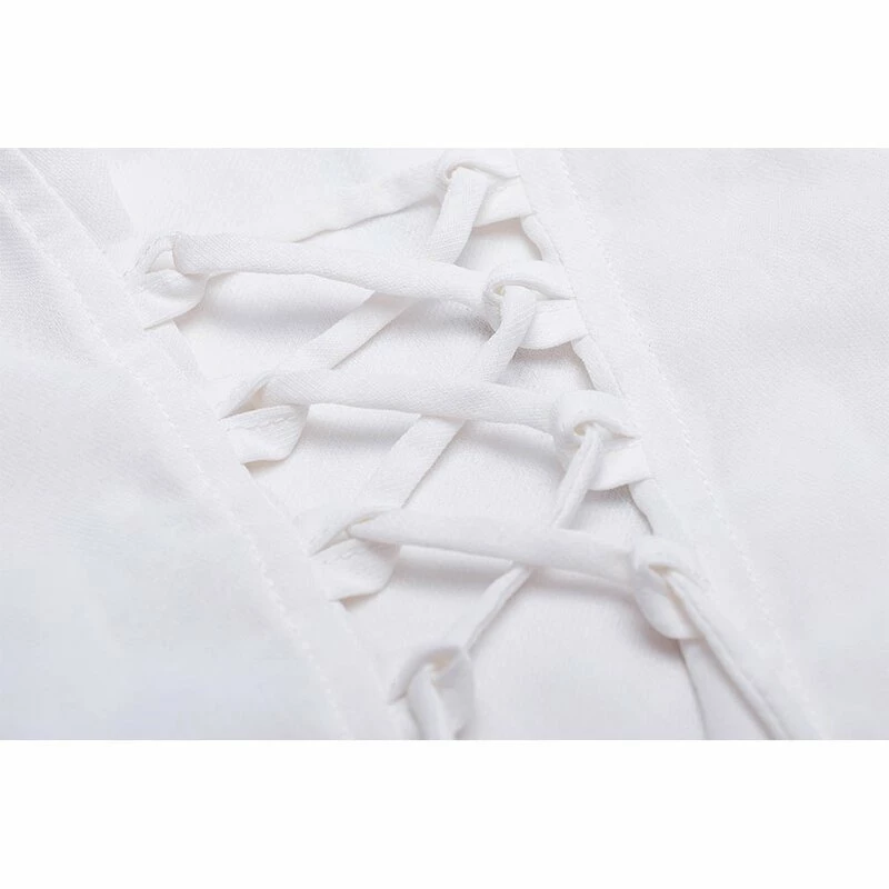 Punk Rave Langarm Bluse - Swan Weiß 8 Punk Rave Langarm Bluse - Swan Weiß – Bild 6