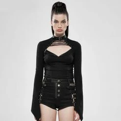 Punk Rave Langarm Top - Black Lotus
