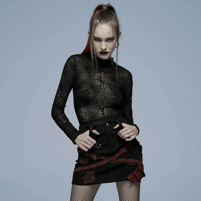 Punk Rave Langarm Top - Black Widow 3 Punk Rave Langarm Top - Black Widow