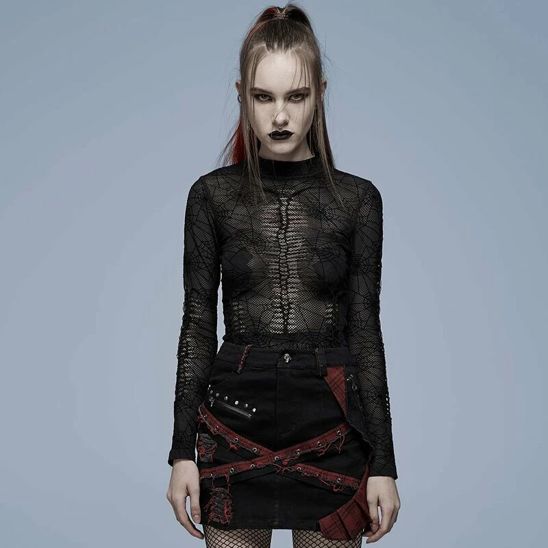 Punk Rave Langarm Top - Black Widow 4 Punk Rave Langarm Top - Black Widow – Bild 2