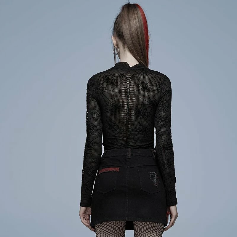 Punk Rave Langarm Top - Black Widow 6 Punk Rave Langarm Top - Black Widow – Bild 4