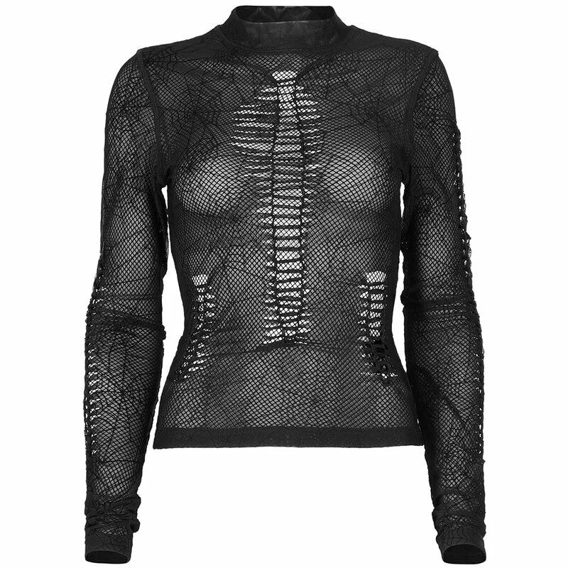 Punk Rave Langarm Top - Black Widow 7 Punk Rave Langarm Top - Black Widow – Bild 5