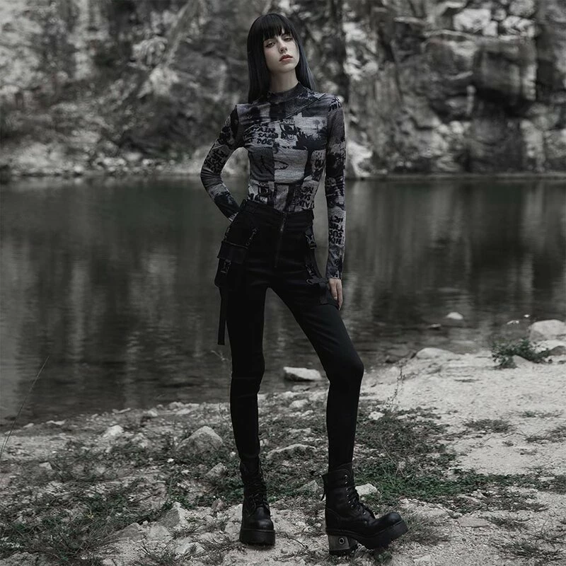 Punk Rave Langarm Top - Dystopian News 6 Punk Rave Langarm Top - Dystopian News – Bild 4